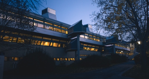 Stockholm University Library at night