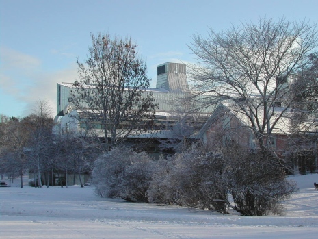 The Frescati Library from the outside in winter landscape